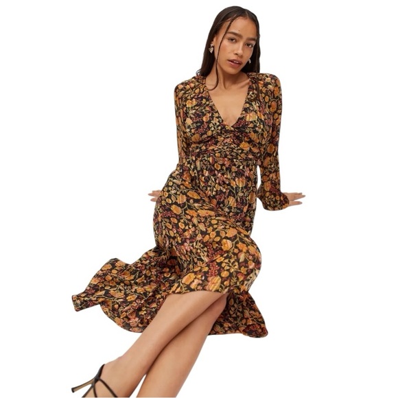 MINKPINK Feeling Bold Mido Dress Black Red Gold High Low Party Sz S Long Sleeve - Picture 5 of 12